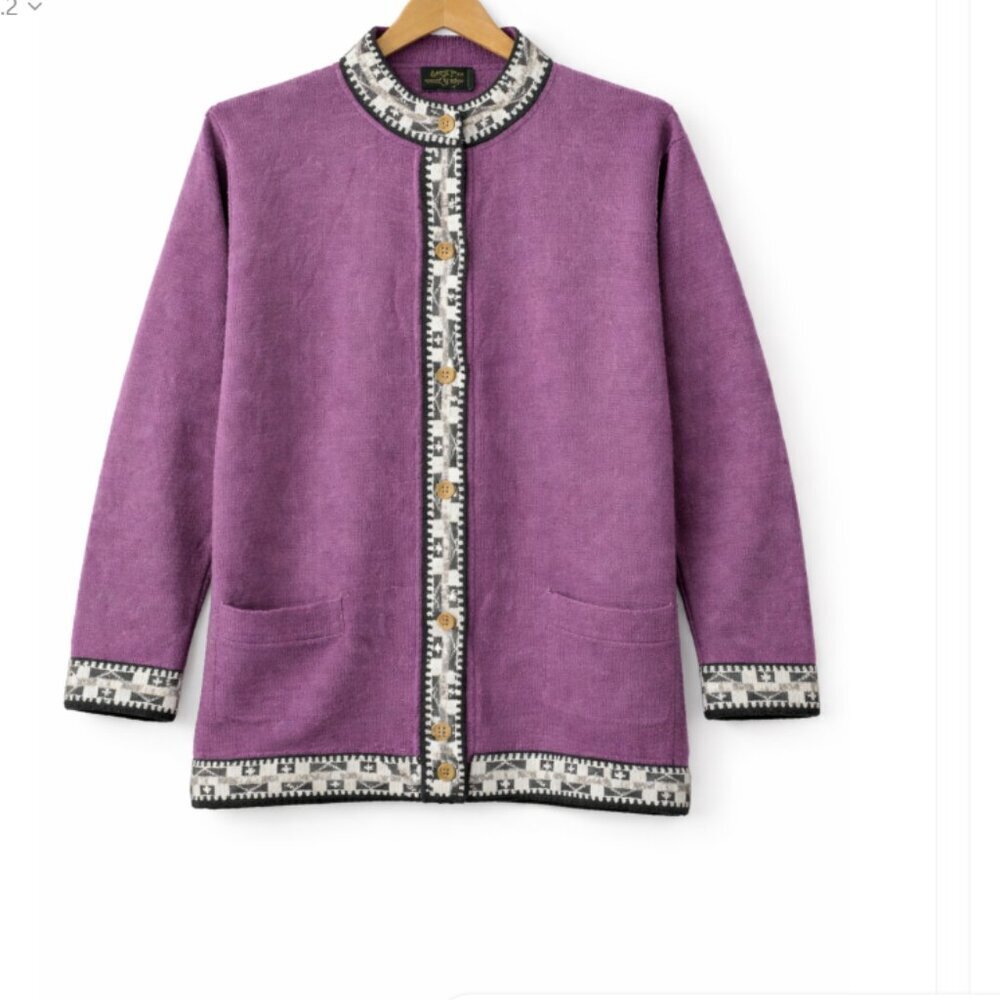 SOUTH AMERICAN SIDE Alpaca Wool Cardigan Size Large